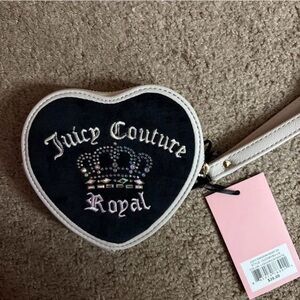 Juicy Couture Black and light pink Heart Wristlet